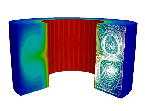taylour couette 3D Re=300 streamlines